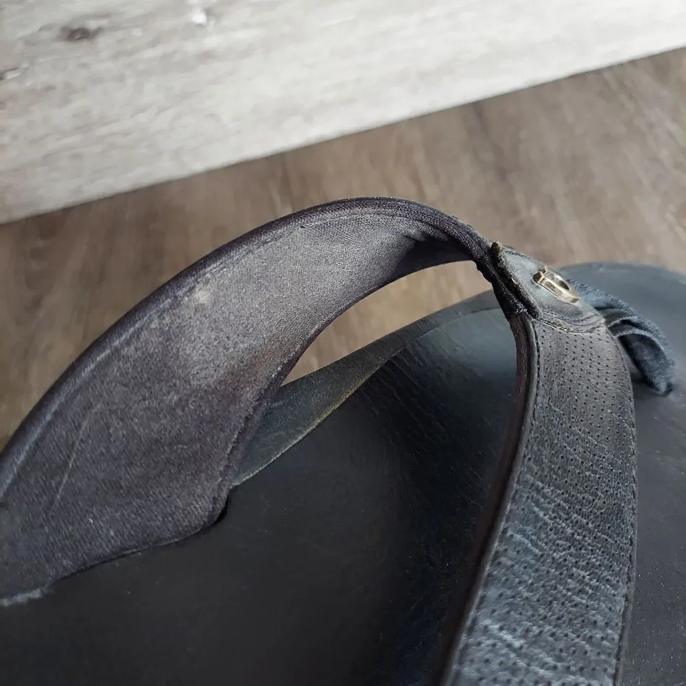 Olukai Kupuna Black Leather Sandal Mens Size 14